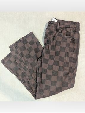 Pistola brown and black checkered jeans Size 32